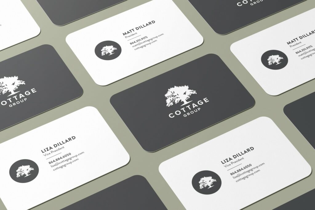 cottage group - greenville luxury marketing style guide to business cards